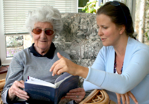 ‘Susan showing ‘The Rainbow Bridge’ to her prep school Head Mistress, Mrs Joan Amphlett, Glos, UK’